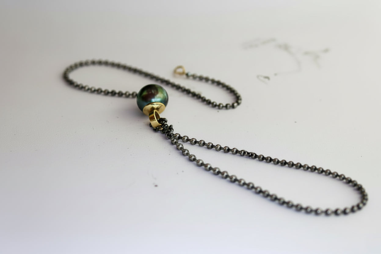 Cadena y colgante con Perla Negra
